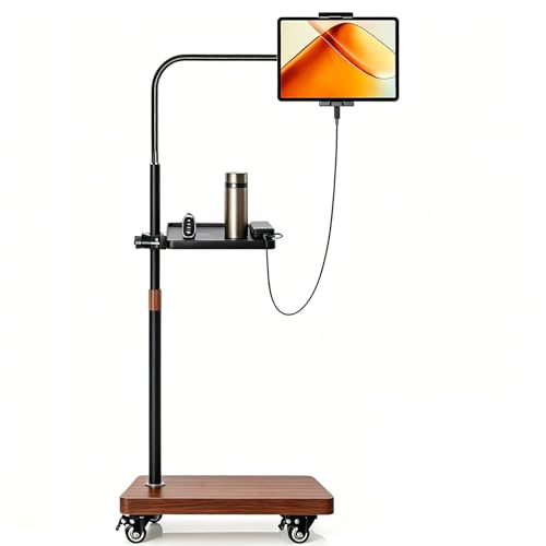 Rolling Tablet Holder Stand Adjustable Height & 360 Rotatable