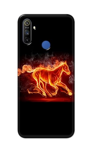 Image of PRINTFIDAA Printed Hard Back Cover Case for Realme Narzo 10A | Realme Narzo 20A Back Cover (Fiery Horse) -112