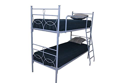 Letto a castello in ferro battuto Marianne carta da zucchero blu RAL5014