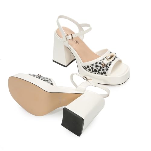 Women's Strappy Wedge Sandals Chunky Heel Squared Toe Patent PU Leather Sexy Party Dress Shoes3