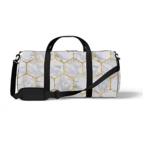 Bolsa de viagem grande para homens e mulheres, azulejos de mármore, bolsa de viagem geométrica doura