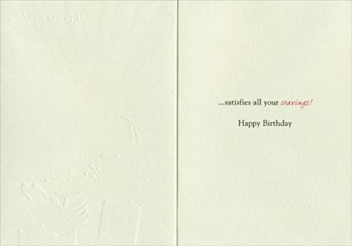 Designer Greetings Man Carrying Cupcake, Coffee, Wine, Ice Cream, Jewelry and Chocolate Funny : Humorous Feminine Birthday Card for Her : Woman : Women