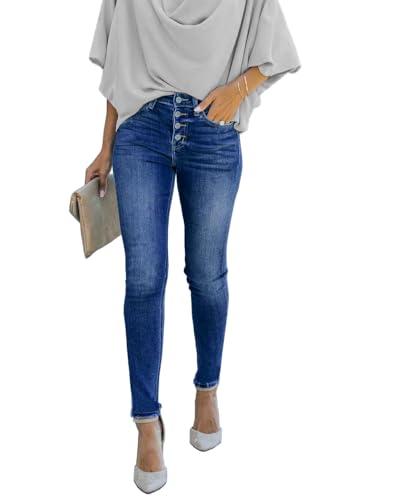 Women's Ripped High Waisted Skinny Jeans Stretchy Boyfriend Denim Pants