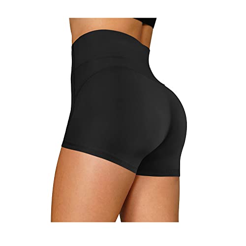 Khanomak - Pantaloncini elasticizzati da donna, a vita alta, con tasche