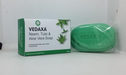Image of Neem Tulsi & Aloe Vera Soap, Enriched with Green Tea, Lemon & Cucumber, 75g