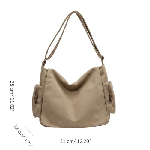 Vintage Canvas College Crossbody Bag Messenger for Women Men Shoulder Bags3