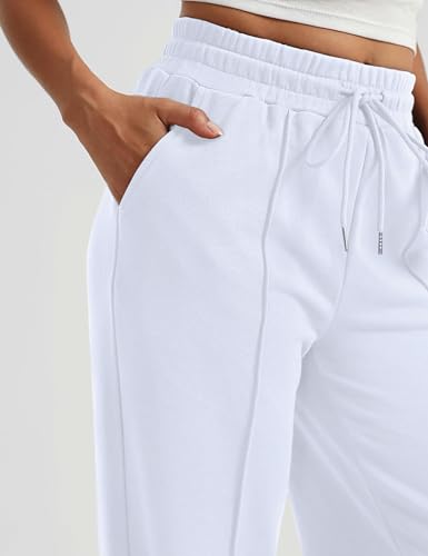 Womens Baggy Wide Leg Athletic Track Sweatpants High Waisted Drawstring Workout Joggers with Pockets3