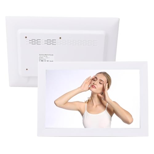 Tosuny Marco de Fotos Digital de 13,3', Marco de Fotos Inteligente WiFi con Pantalla Táctil LCD de 1280 X 800, Rotación Automática, 1G DDR3, Memoria de 32 GB, Comparte Momentos Al (White)