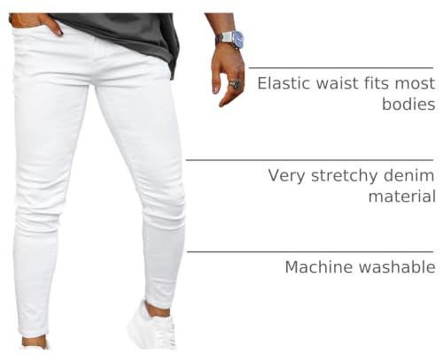 Image of GINGTTO Skinny Jeans Men Slim Fit Stretch Tapered Leg