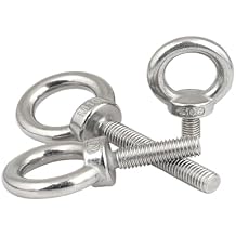 BREAKA M24 304 Stainless Steel Eye Bolt Lifting Eye Screw Ring Hooking Screw Marine Ring Loop Hole for Cable Rope Size M24-1pcs, Color 70mm