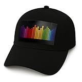GloFX Black LED Equalizer Baseball Hat – Sound Reactive Light-Up Hat for Raves, Parties & Festivals – 2 AAA Batteries Required, Not Included
