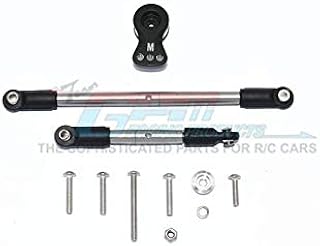 GPM For Tamiya Merc-Benz G500 CC-02 (#58675) Aluminum Servo Horn with Stainless Steel Adjustable Steering Link - 11Pc Set Black