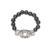 Silver Belt Buckle Magnetrim Magnetic Hematite Stretch Wellness Ring (XS)