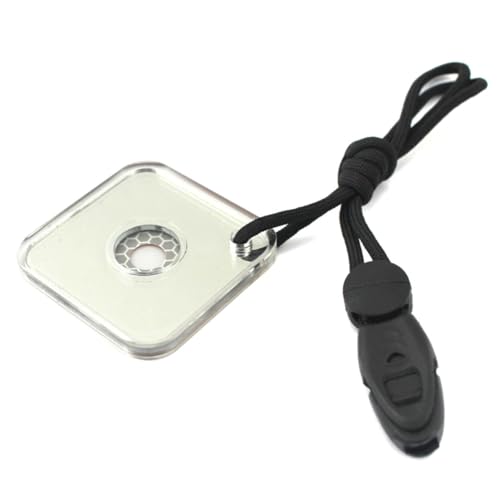 YARNOW Survival Signal Mirror with Compass Whistle Ruler Flint Outdoor Emergency Reflective Tool for Hiking Camping Mountaineering Exploration