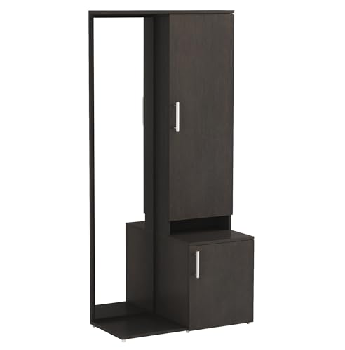 Image of DesignFit Engineered Wood Dressing Table with Storage Wooden Dressing Table with Mirror Vanity Table for Bedroom Home Living Room - Wenge Finish