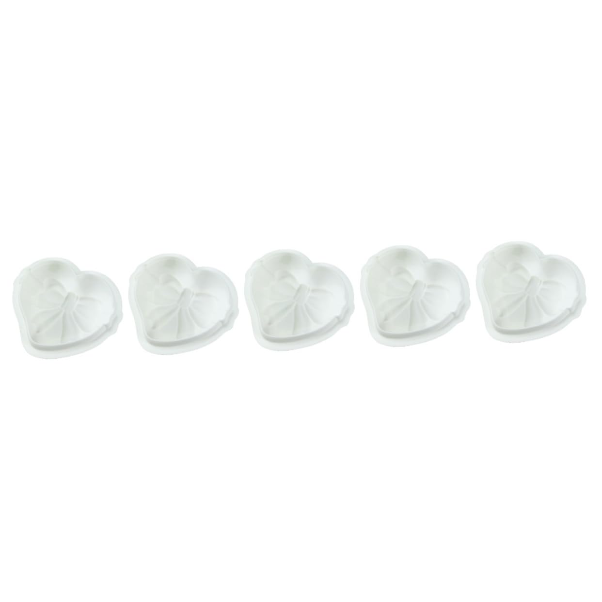 ABOOFAN Lot De 5 Moules À Pâtisserie En Silicone De Qualité Alimentaire Faciles À Nettoyer En Forme De Cœur Pour Décoration De Gâteaux