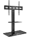 Produktbild FITUEYES TV Ständer mit Eisenbasis 2 Regale TV Bodenständer Fernsehständer höhenverstellbar schwenkbar für 50 bis 80 Zoll Flachbildschirm bis zu 50kg Max. VESA 400 * 800