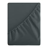 Aisbo Spannbettlaken 180x200cm Bettlaken Boxspringbett - Bett Laken Grau 180x200 aus Mikrofaser, weiches Spannbetttuch 180 x 200 Anthrazit Steghöhe 40cm für Wasserbett