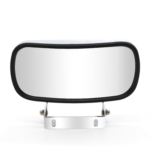 Adanz Stainless Steel Rectangular Convex Mirror fit for Cars Trucks Boats Tractors Forklifts Improves Visibility eliminate blind spots adjustable mount U Bracket Rearview Mirror Universal