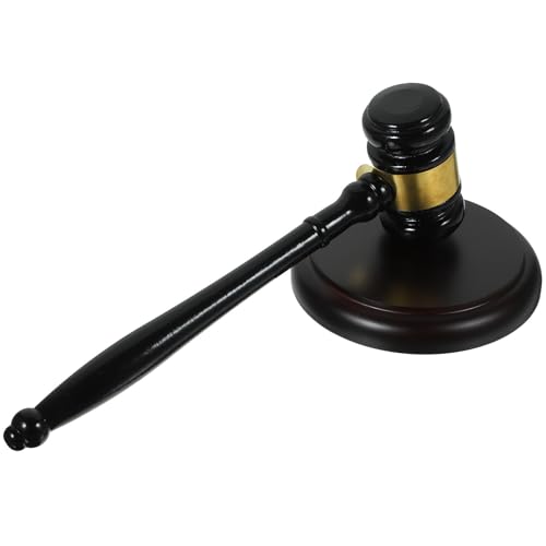 Martillo de madera para juez y subasta de sonido claro y fuerte con base