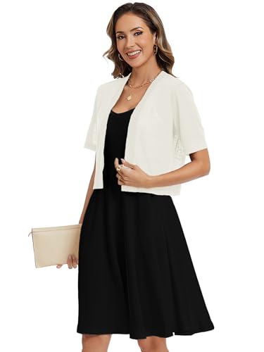 Heymoments Women's 3/4 Sleeve Thin Shrugs Lightweight Open Front Cropped Cardigan for Women4