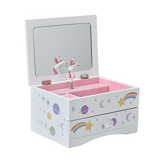 Aliz Einhorn-Schmuckschatulle für Mädchen – Schmuck-Aufbewahrungsbox aus Holz mit glitzerndem Einhorn-Design – bezaubernde Raumdekoration und Erinnerungsbox für Kindheitserinnerungen (Purple Unicorn)