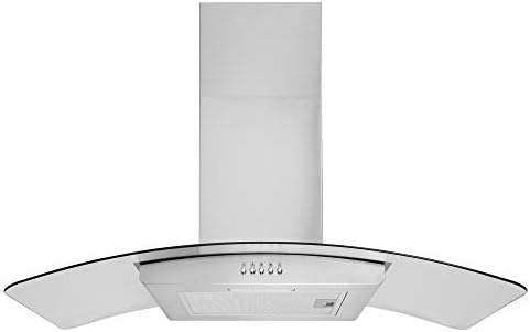Cookology GHC901SS 90cm Curved Glass Cooker Hood Kitchen Extractor fan stainless steel with Filters