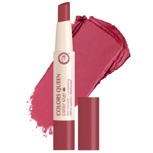 Image of Colors Queen Color Stay Matte Lipstick | Highly Pigmented with Smooth One Swipe Application | Ultra Matte Finish | Smudge Proof & Waterproof | Long Lasting Lipstick for Women (Nude Mauve, 2.1 g (Pack of 1)) | Long Lasting