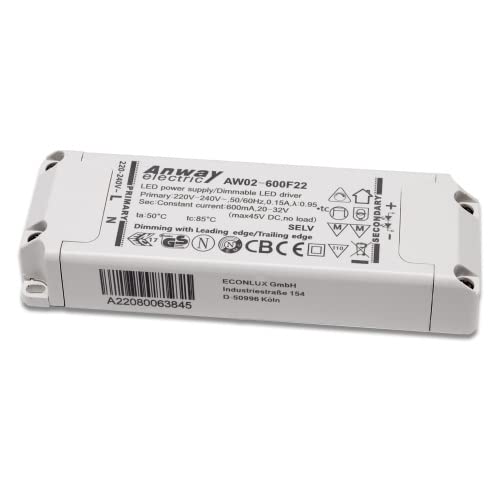 Preisvergleich Produktbild Anway LED driver AW02-600F22 20W 600mA 20-32V