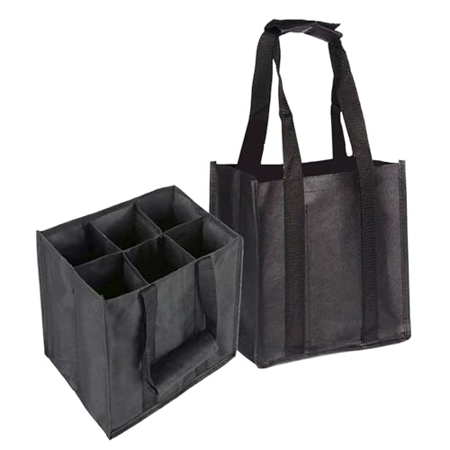 SSKHE Borsa per bottiglie da 6 x 1,5 litri, portabottiglie, borsa per bevande, borsa per il trasporto con divisori e 6 scomparti, ideale per lo shopping e per gli oggetti vuoti, 27 x 18 x 27 cm