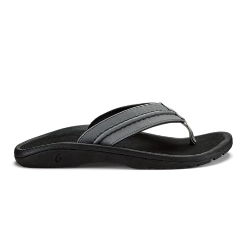 Image of OLUKAI Hokua Men's Beach Sandals, Quick-Dry Flip-Flop Slides, Water Resistant & Wet Grip Rubber Soles, Compression Molded Footbed & Soft Comfort Fit