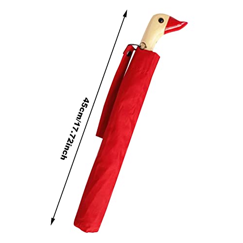Skfvkab Semi Automatic Sun Umbrella Cute Duck Head Wood Handle K Folding Windproof Inverted Umbrellas For Women Automatic Floral #TOP3