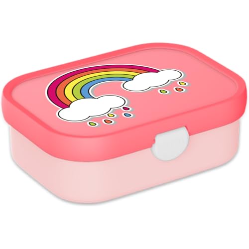 Mepal Fiambrera para niños – Fiambrera Bento Campus – Fiambrera con compartimento bento y tenedor – Meal Prep Box Cierre Clip – Sin BPA & Apto para lavavajillas – Arco iris – 750 ml – Arco iris –
