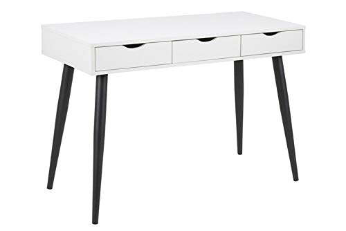 Bureau rétro moderne Skandi Neptune blanc chêne noir