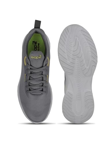 Image of Liberty Leap7x KOOPER-1E Men Sports Running Shoes - Black & Dark Grey | Comfortable and Durable Lace-Up Closure - Suitable for Lacing Walking, Gym, Jogging and Outdoor Shoes for Man