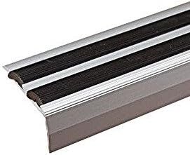 70.86" or 98.43" 2.5M Aluminium Anti Non Slip Stair Edge Nosing Trim Lsszg TMW Profiles (1800x35x20Mm Silver)