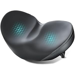 YLG Oversized Noseless Bike Seat for Men Women Comfort - Extra Large Noseless Padding Bicycle seat Suitable for City, Electric Bikes, Wide Bike Saddle Cushion… Noseless XXL