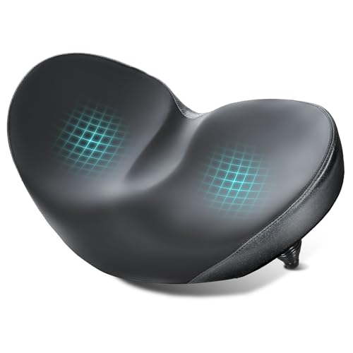 YLG Oversized Noseless Bike Seat for Men Women Comfort - Extra Large Noseless Padding Bicycle seat Suitable for City, Electric Bikes, Wide Bike Saddle Cushion… Noseless XXL