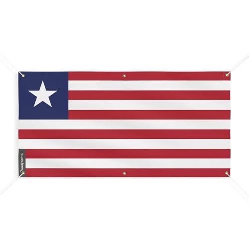 Drapeau du Liberia 130x260cm anti-déchirure grâce à ses 6 œillets fixes