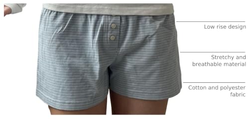 Image of Womens Y2K Pajama Shorts Low Waist Striped Floral Lounge Boxers Pj Bottoms Comfy Sleep Shorts
