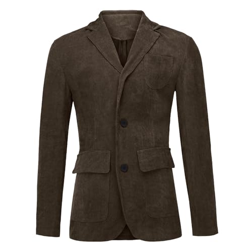 Men's Corduroy Blazer Suit Jacket Single Breasted Vintage Casual Sport Coats with Multi Pockets2
