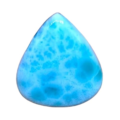 Cabochon en larimar véritable taillé en poire, pierre fine de collection