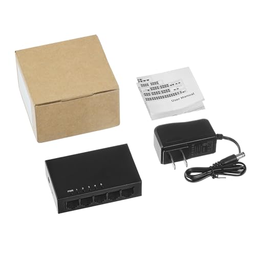 Image of Binardat 5 Port Gigabit Ethernet Switch, 5 Ports 100 /1000Mbps, Mini Size Metal Case Unmanaged Desktop|Wallmount Plug and Play