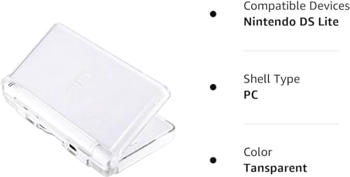 Transparent Hard Shell Case Cover for Nintendo DS Lite NDSL Replacement NDS Lite Crystal Clear Housing Case (Not for Nintendo DS or Dsi, Sold by KaiLiSen)