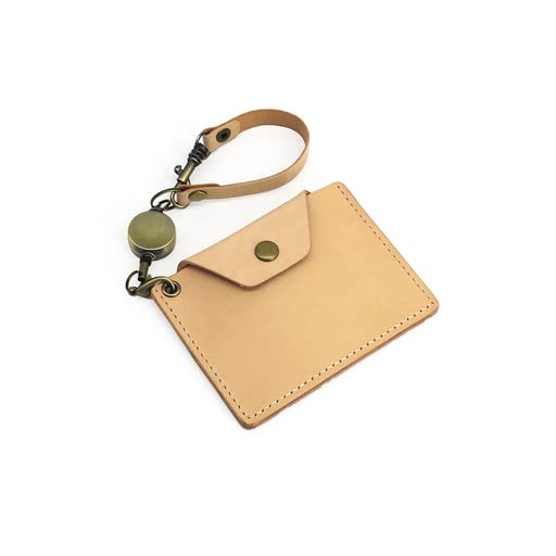 Porta tarjetas de identidad con cubierta rígida protectora de cuero