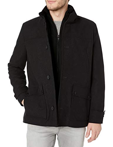 Kenneth Cole New York Men's Single Breasted Wool Jacket, Black, Medium
