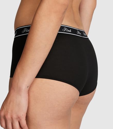 Victoria's Secret PINK Women's Cotton Logo Boyshort Underwear, Full Coverage Panties for Women, Multi Pack (XS-XXL)3