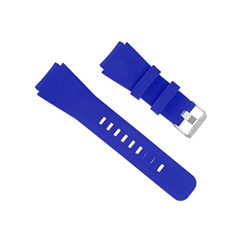 Image of sourcing map Rubber Watch Band 22mm Width, Unique Design Replacement Silicone Watch Strap for Gear S2 S3 S4 and GT/Smart Watch, Sapphire Blue