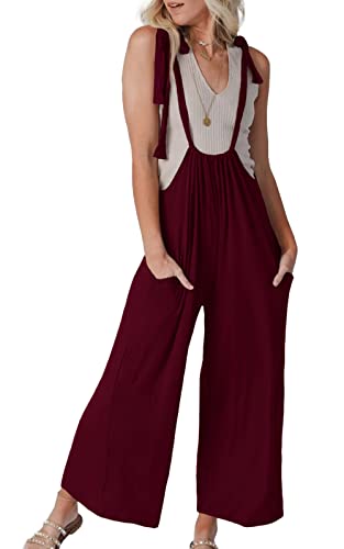 Dobulo Womens Casual Loose Adjustable Sleeveless Overalls Baggy Wide Leg Long Pant Romper #TOP9