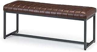 Julian Bowen Brooklyn Upholstered Bench, Brown, Height: 47, Width: 121, Depth: 41cm